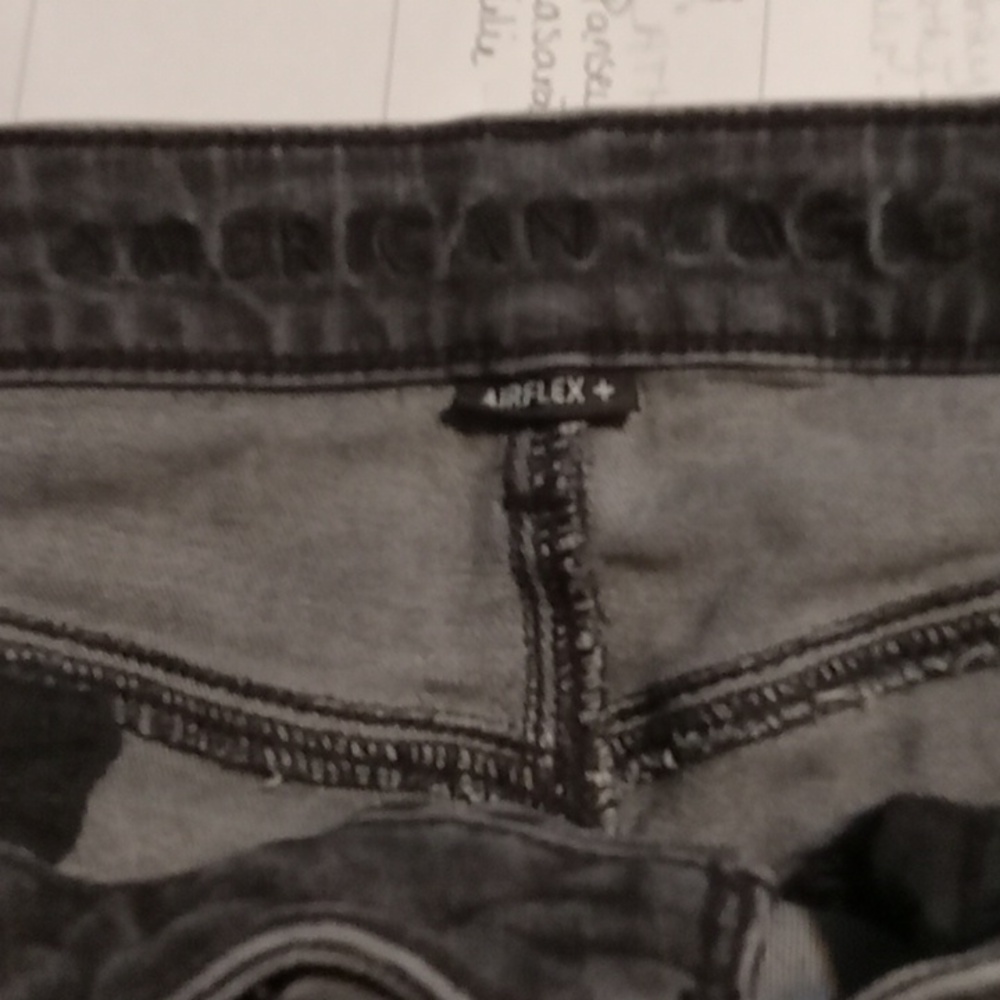 American Eagle Outfitters Men's Dark Gray Distressed Jeans - Picture 5 of 6
